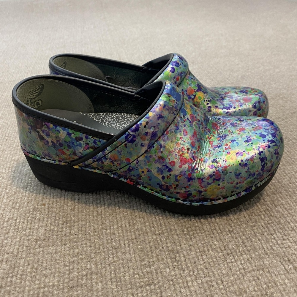 Dansko XP 2.0 Clog Shoes Womens 6.5 (37) Multicolor Patent Work Comfort Slip On